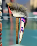 18’’ inches Porcupine Roach Hair, Purple and pink to match the Osage ribbon work of a straight dancer.