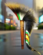 26 Inch Black Porcupine Hair Roach with Extra Long Hair and Additional Rows